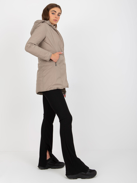 Hurt Ciemnobeżowa dwustronna kurtka przejściowa z pikowaniem