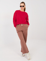 Czerwona krótka bluza z haftowanym napisem NATURAL SIDE