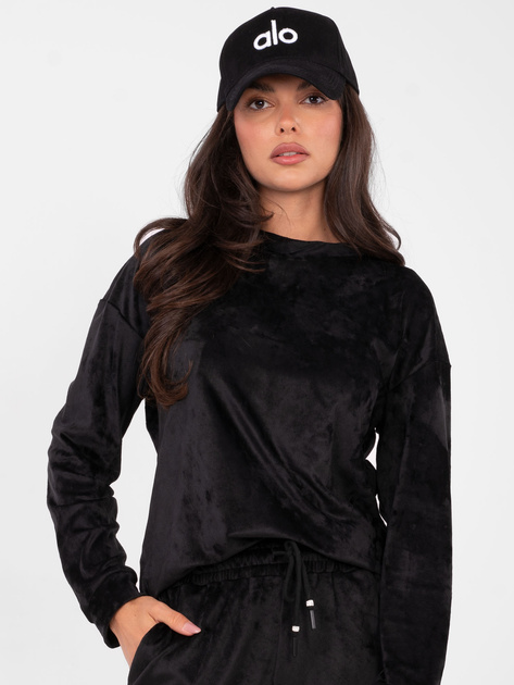 Czarny dwuczęściowy komplet z weluru