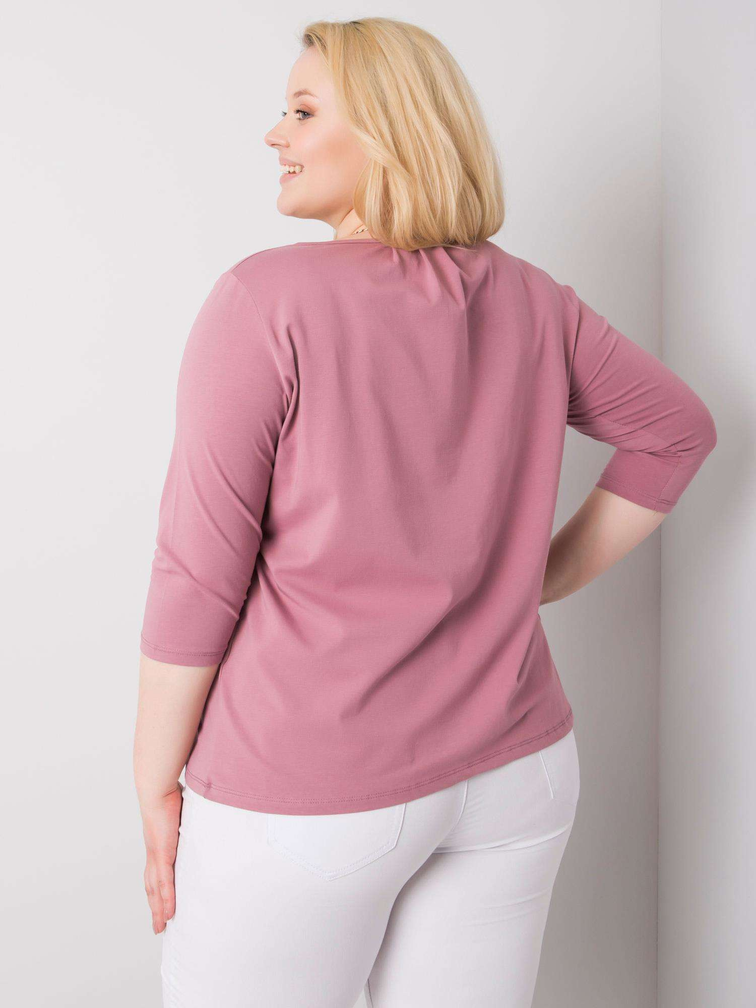 Brudnoróżowa bluzka plus size z bawełny Jodie