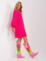 Hurt Fuksjowa sukienka dzianinowa o kroju oversize