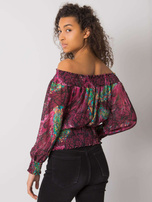 Fioletowa bluzka hiszpanka we wzory Cornwall