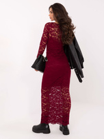 Burgundowa koronkowa sukienka bodycon RUE PARIS 