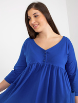 Hurt Ciemnoniebieska sukienka plus size basic z rękawem 3/4