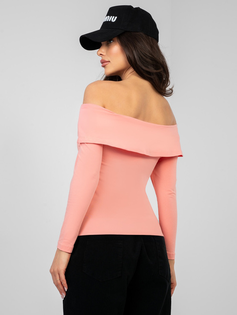 Brzoskwiniowa dopasowana bluzka hiszpanka basic RUE PARIS