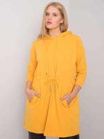 Żółta bluza plus size z kapturem Norina
