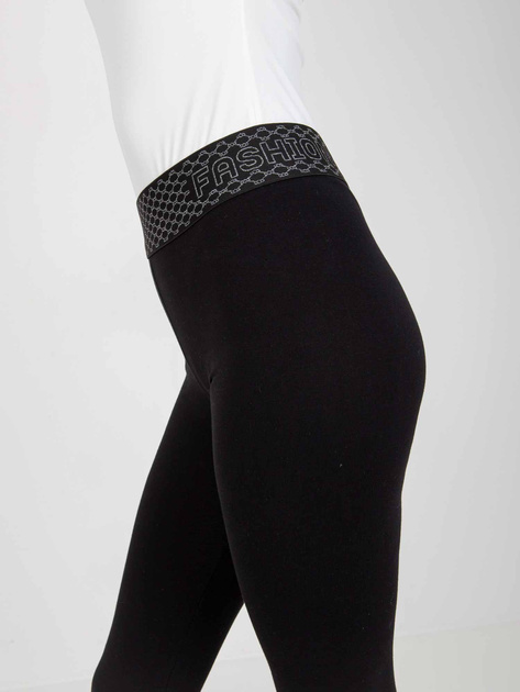 Hurt Czarne dopasowane legginsy na co dzień z bawełny