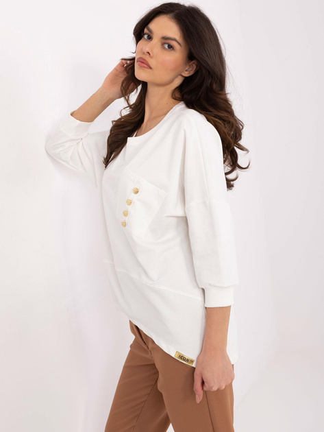 Hurtownia Ecru damska bluzka oversize z bawełny