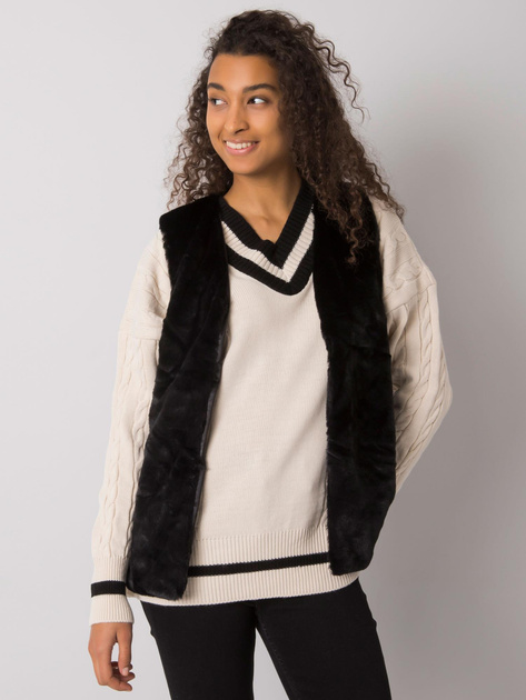 Czarna kamizelka futrzana damska Loxxley