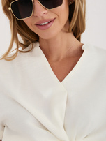 Biała letnia bluzka z krótkim rękawem SUBLEVEL