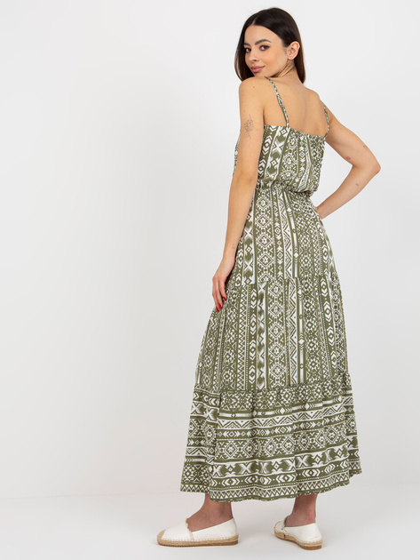 Hurt Khaki maxi sukienka we wzory na ramiączkach SUBLEVEL