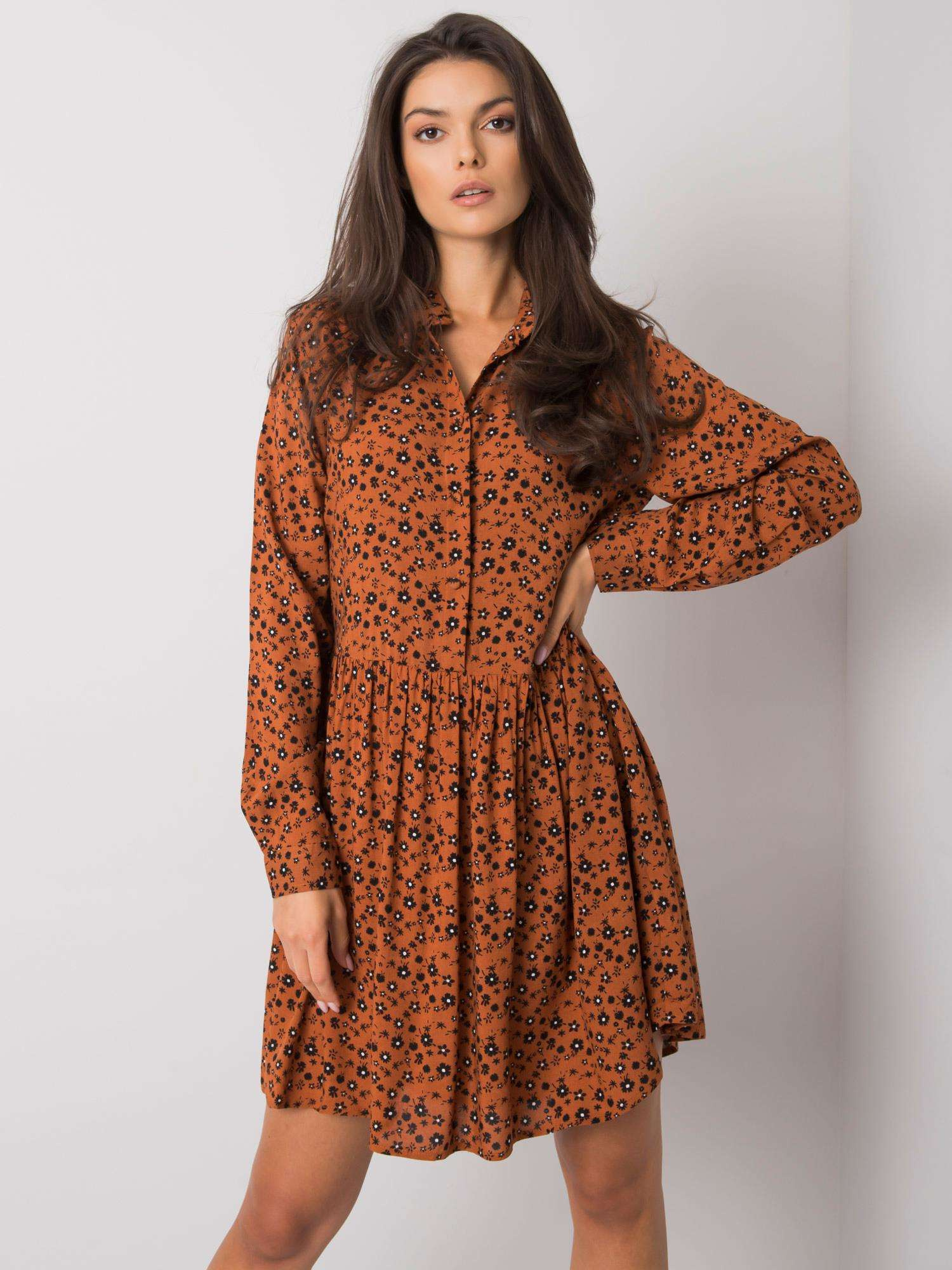 Braunes Kleid mit Prints Rima FRESH MADE.