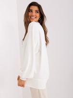Hurtownia Ecru gładka bluza oversize z bawełny