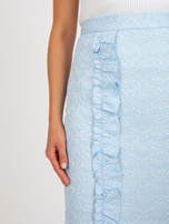 Light blue pencil skirt with frill.