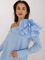 Hurt Jasnoniebieska bluzka koszulowa z odkrytym ramieniem