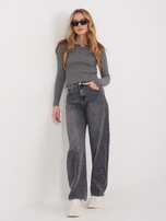 Szara damska bluzka z guzikami przy dekolcie