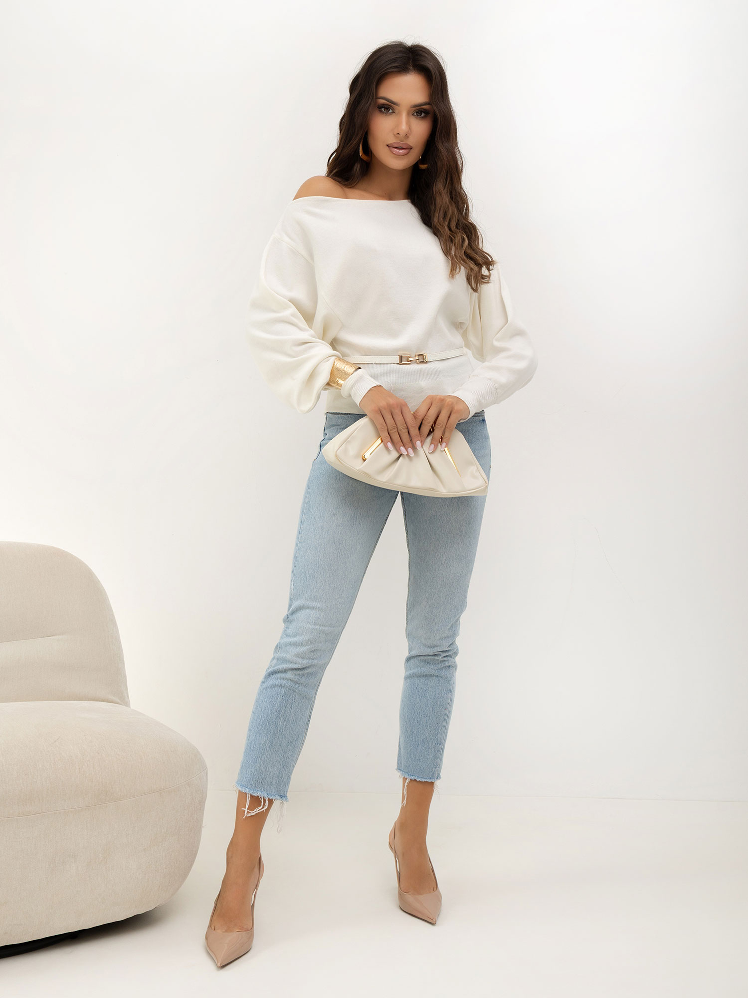 Sweter ecru