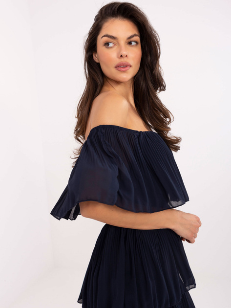 Granatowa warstwowa sukienka hiszpanka OCH BELLA