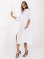 White zip-up dress made of cotton OCH BELLA.