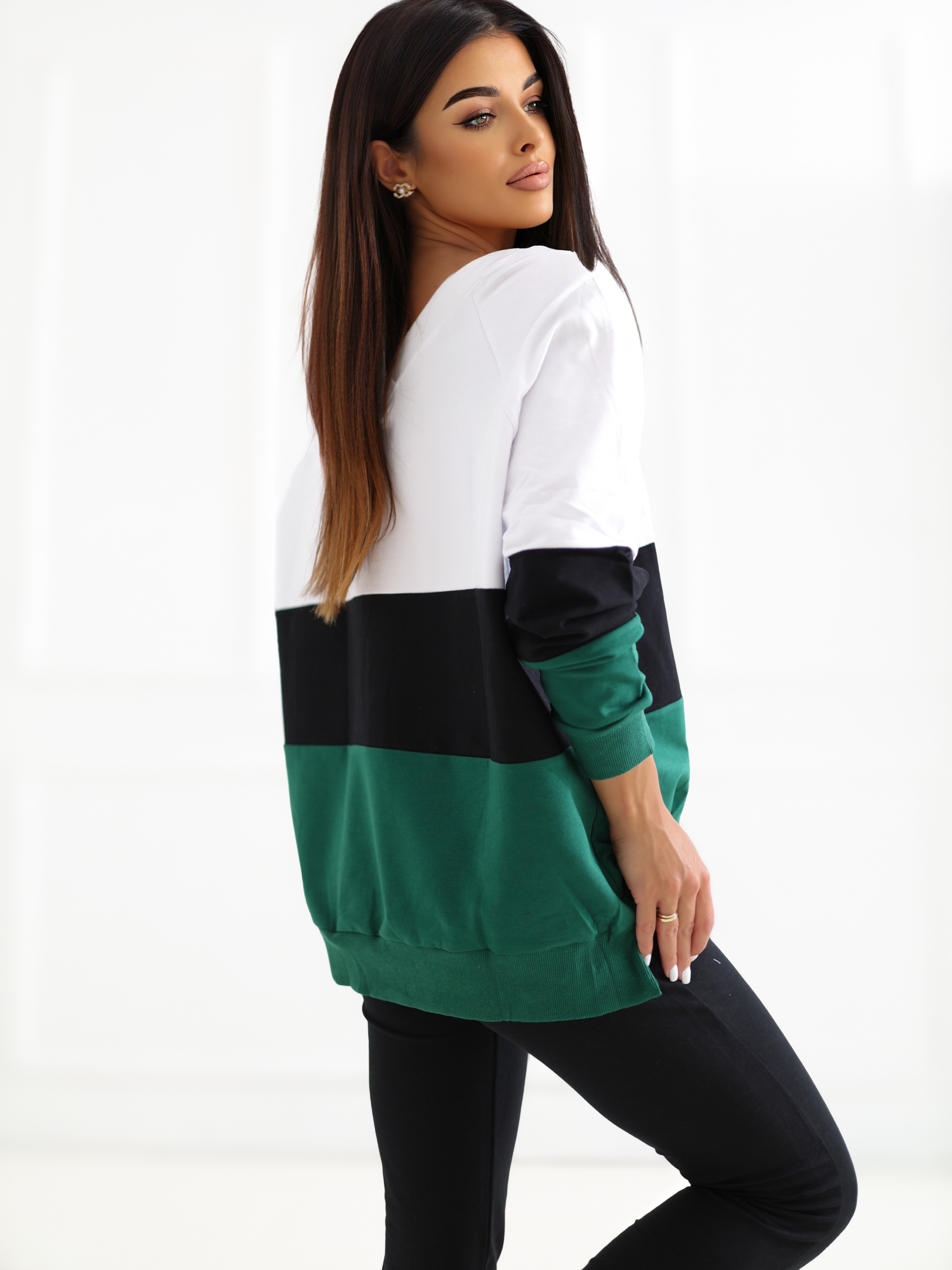 Biało-zielona bluza Lotta RUE PARIS