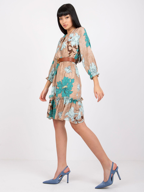 Beżowa sukienka z paskiem Pensacola