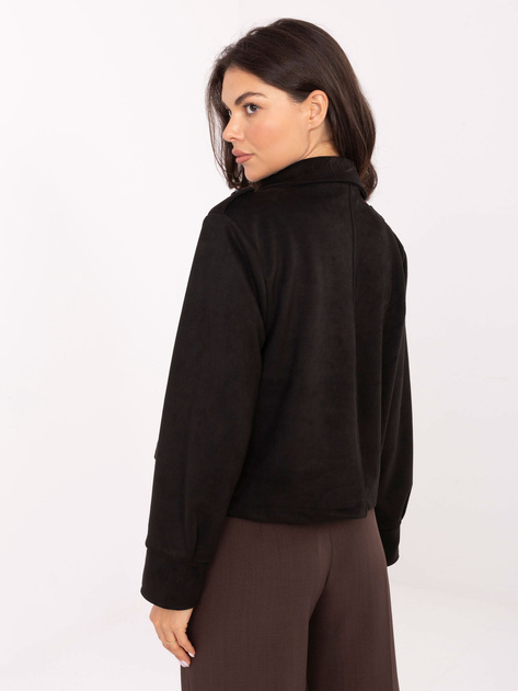 Czarny krótki płaszcz z zamszu RUE PARIS