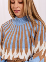 Großhandel Blaues Kleid aus Strick mit langen Ärmeln RUE PARIS.