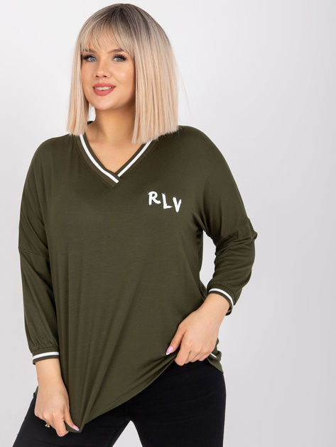 Khaki luźna bluzka plus size Marianna