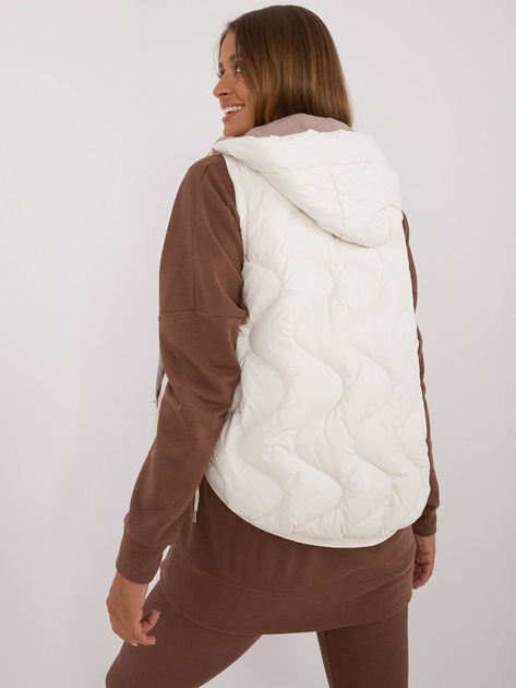 Hurt Ecru kamizelka puchowa z kieszeniami