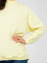 Pastelowa żółta damska bluza bez kaptura BASIC FEEL GOOD 