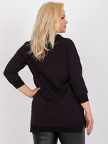 Czarna bawełniana tunika plus size z ozdobną kieszenią Sylviane