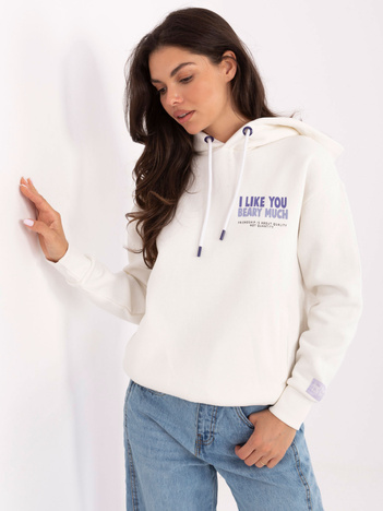 Biała ocieplana bluza z kapturem SUBLEVEL