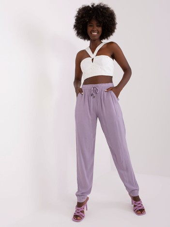 Hurt light purple fabric trousers made of viscose SUBLEVEL.