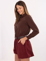 Bordowe eleganckie szorty z dżetami RUE PARIS