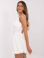 Hurt Ecru sukienka bombka z kwadratowym dekoltem