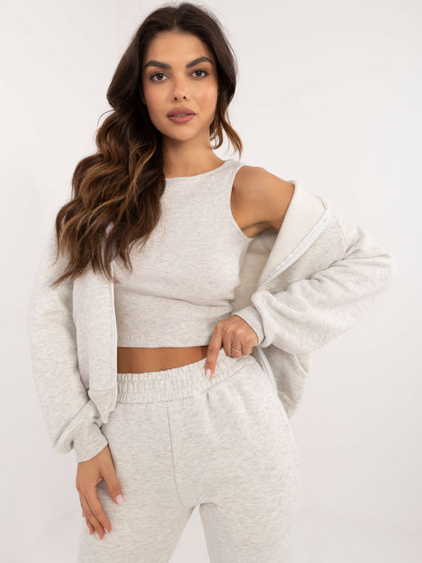 Hurt Jasnoszary melanżowy komplet z napisem na spodniach