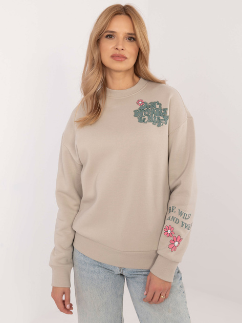 Hurt Beżowa bluza z nadrukiem na plecach SUBLEVEL