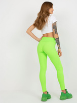 Hurtownia Fluo zielone codzienne legginsy basic w prążek