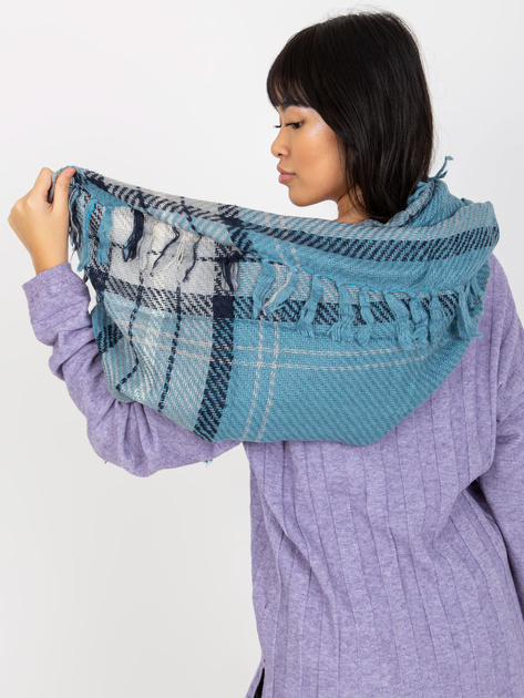 Hurtownia online Niebieski szalik damski z frędzlami