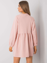 Schmutzig-rosa Kleid mit langen Ärmeln Bellevue.