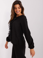 Hurt Czarna bluzka wizytowa z długim rękawem