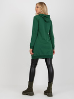 Hurt Ciemnozielona dresowa sukienka basic z kieszeniami 