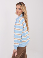 Jasnoniebieska damska bluza z kołnierzykiem