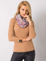 Jasnoszara chusta w kwiatowy wzór