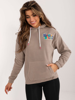 Hurt Ciemnobeżowa bluza kangurka z printem SUBLEVEL