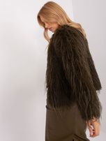 Hurtownia Khaki futrzana kurtka przejściowa z podszewką