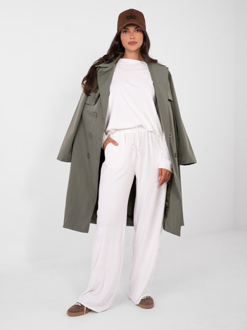 Ecru welurowy komplet z bluzą bez kaptura