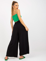 Hurtownia Czarne spodnie z materiału z szeroką nogawką SUBLEVEL