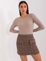 Hurt Czarno-czerwona trapezowa spódnica w kratę
