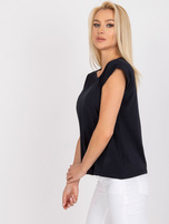 Ciemnogranatowy luźny t-shirt z bawełny Revolution